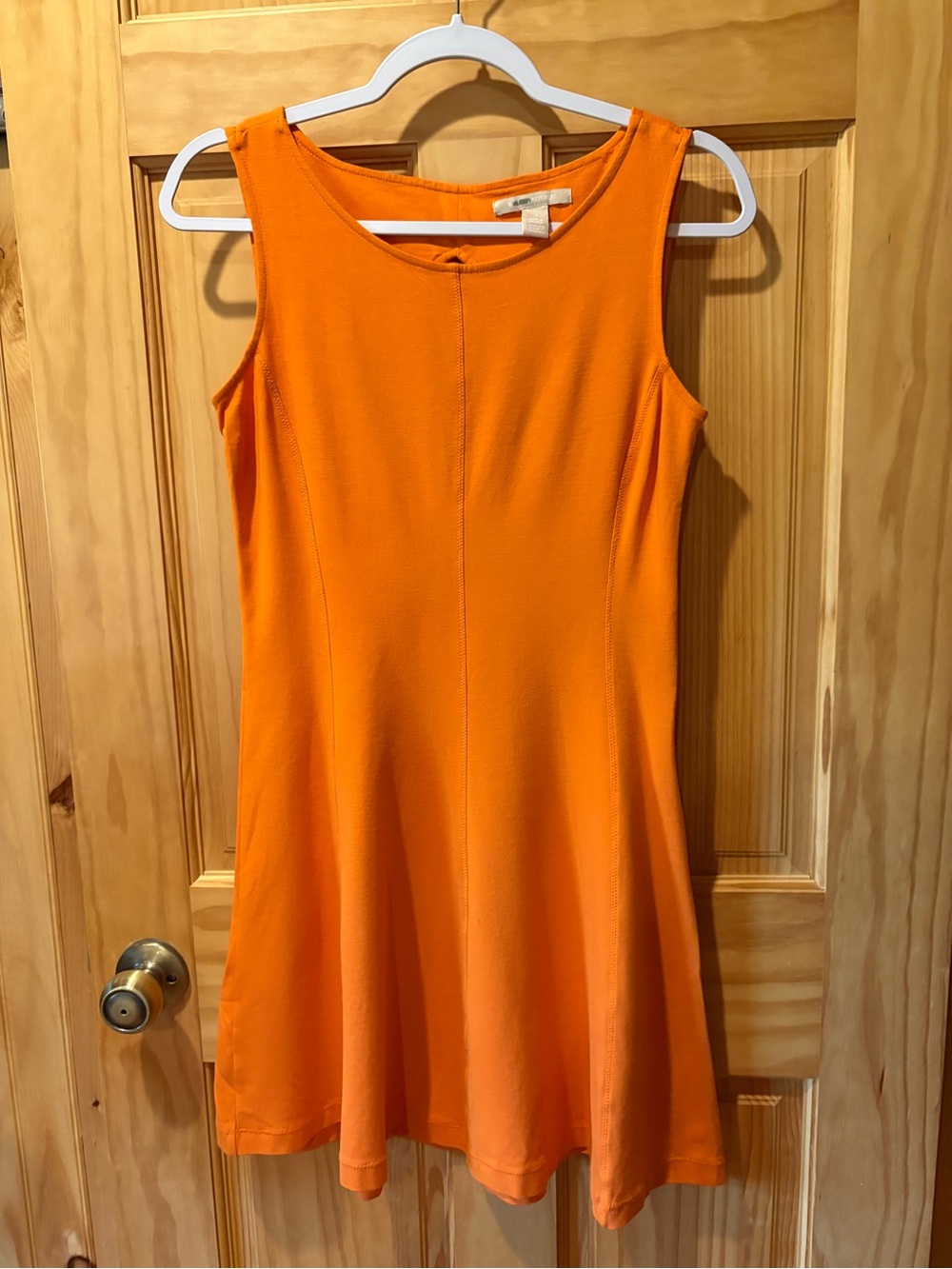 Banana Republic orange stretch knit fit-and-flare dress women’s size 2